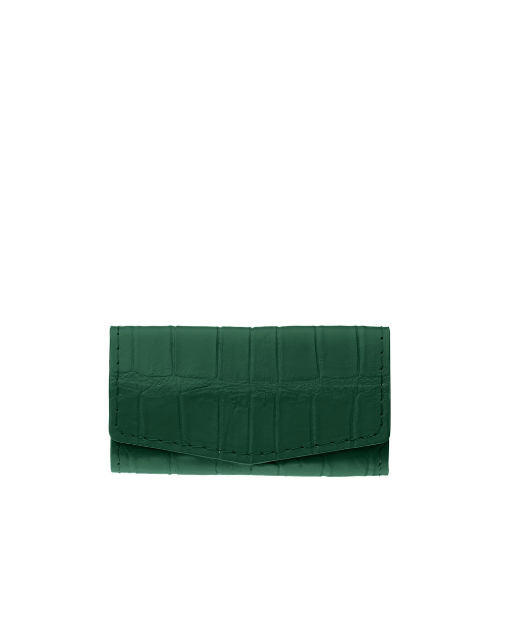 Green crocodile leather key holder