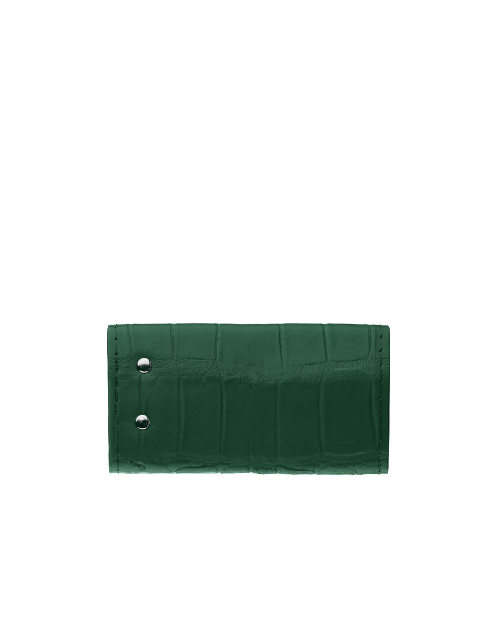 Green crocodile leather key holder
