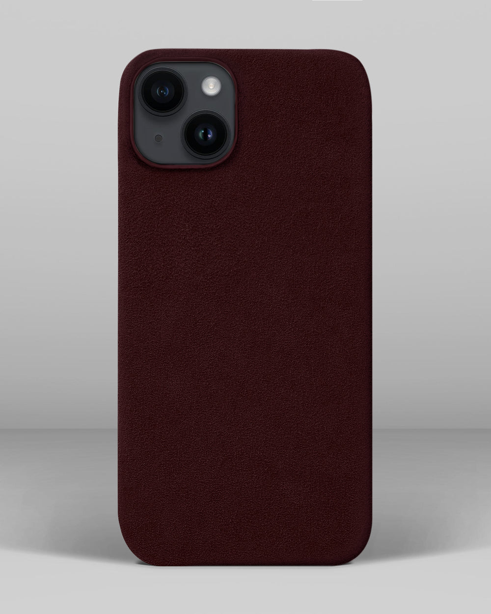 Burgundy Alcantara Case for iPhone 14 Plus
