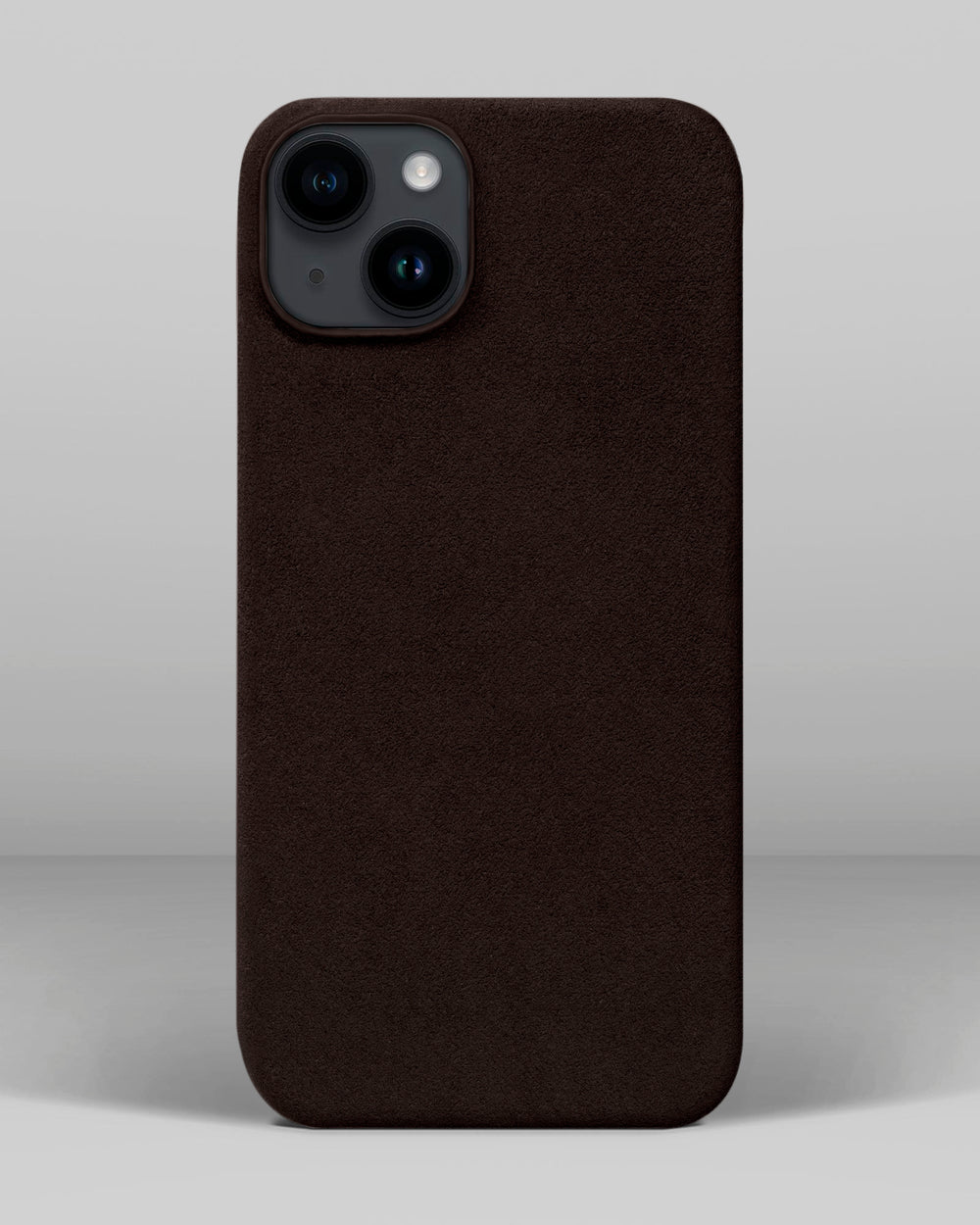 Dark Brown Alcantara Case for iPhone 14 Plus