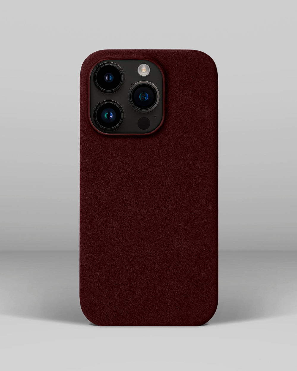 Burgundy Alcantara Case for iPhone 14 Pro
