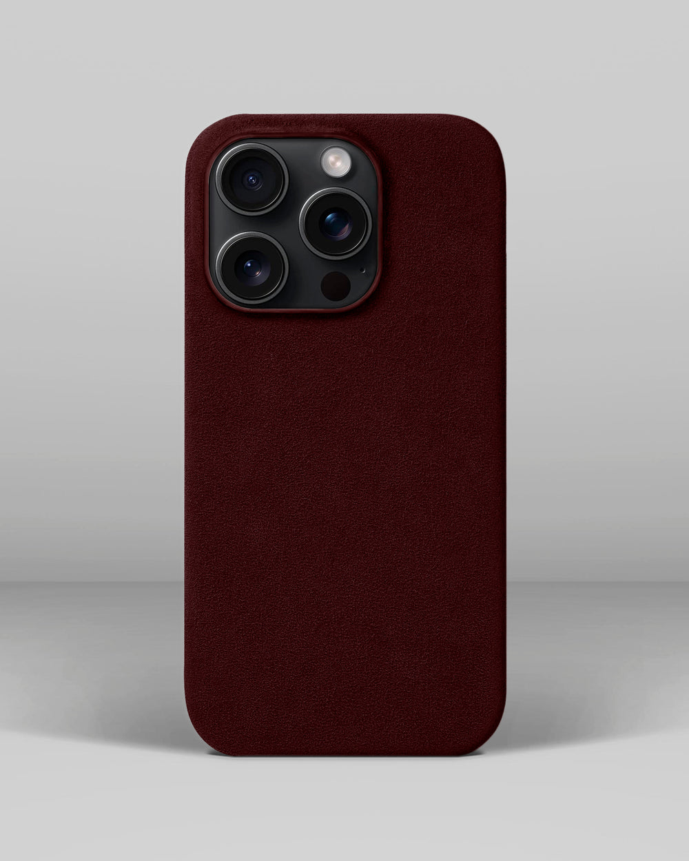 Burgundy Alcantara Case for iPhone 15 Pro