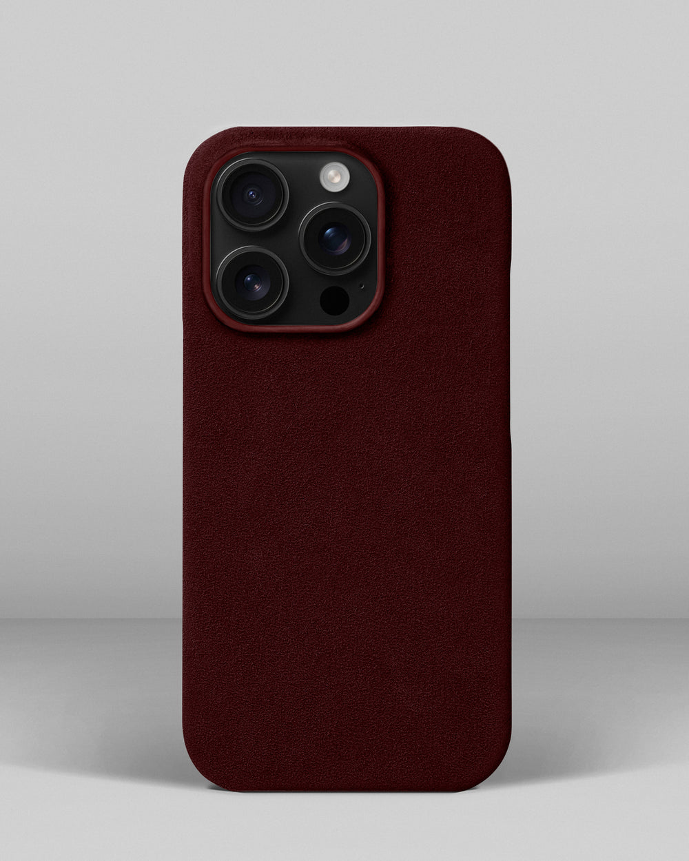 Burgundy Alcantara Case for iPhone 16 Pro