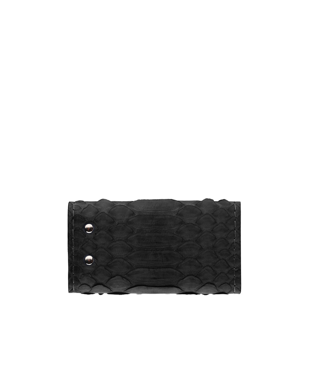Key holder made of black python leather with wide scales