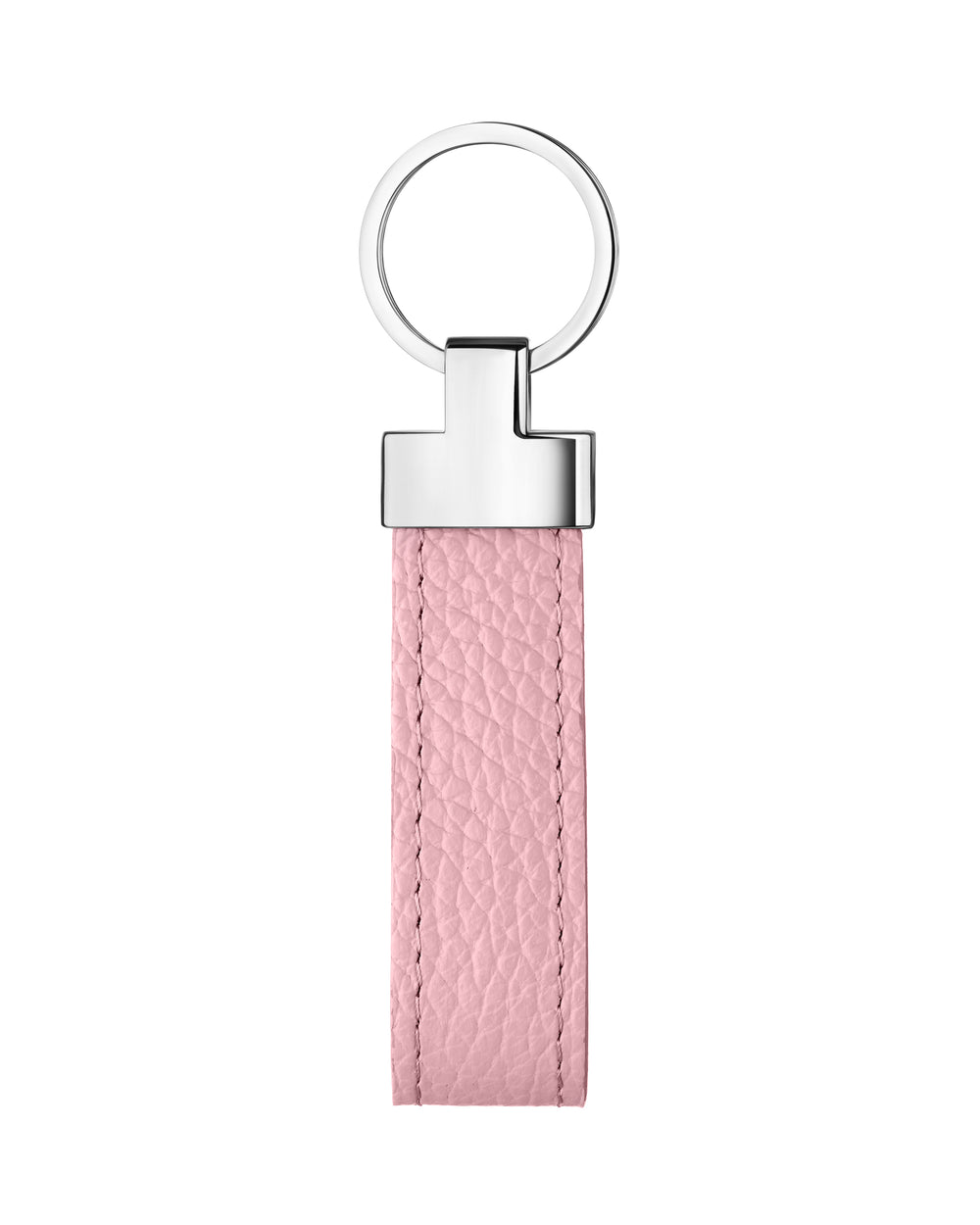 Pink leather keychain with float