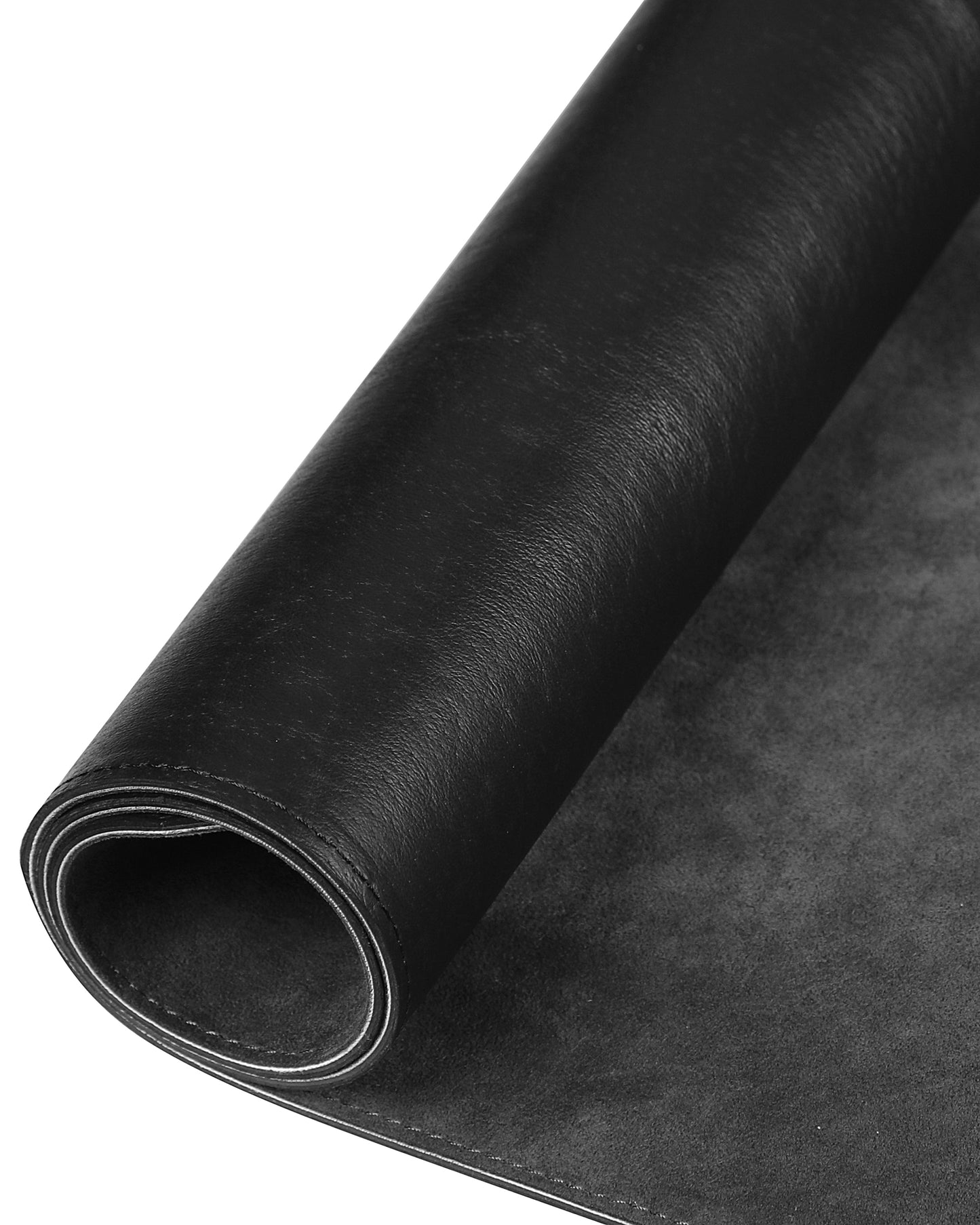 Desk mat made of gray alcantara