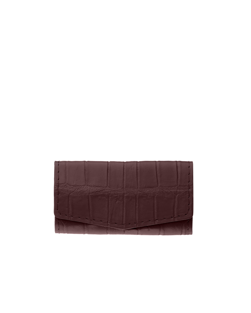 Brown crocodile leather key holder