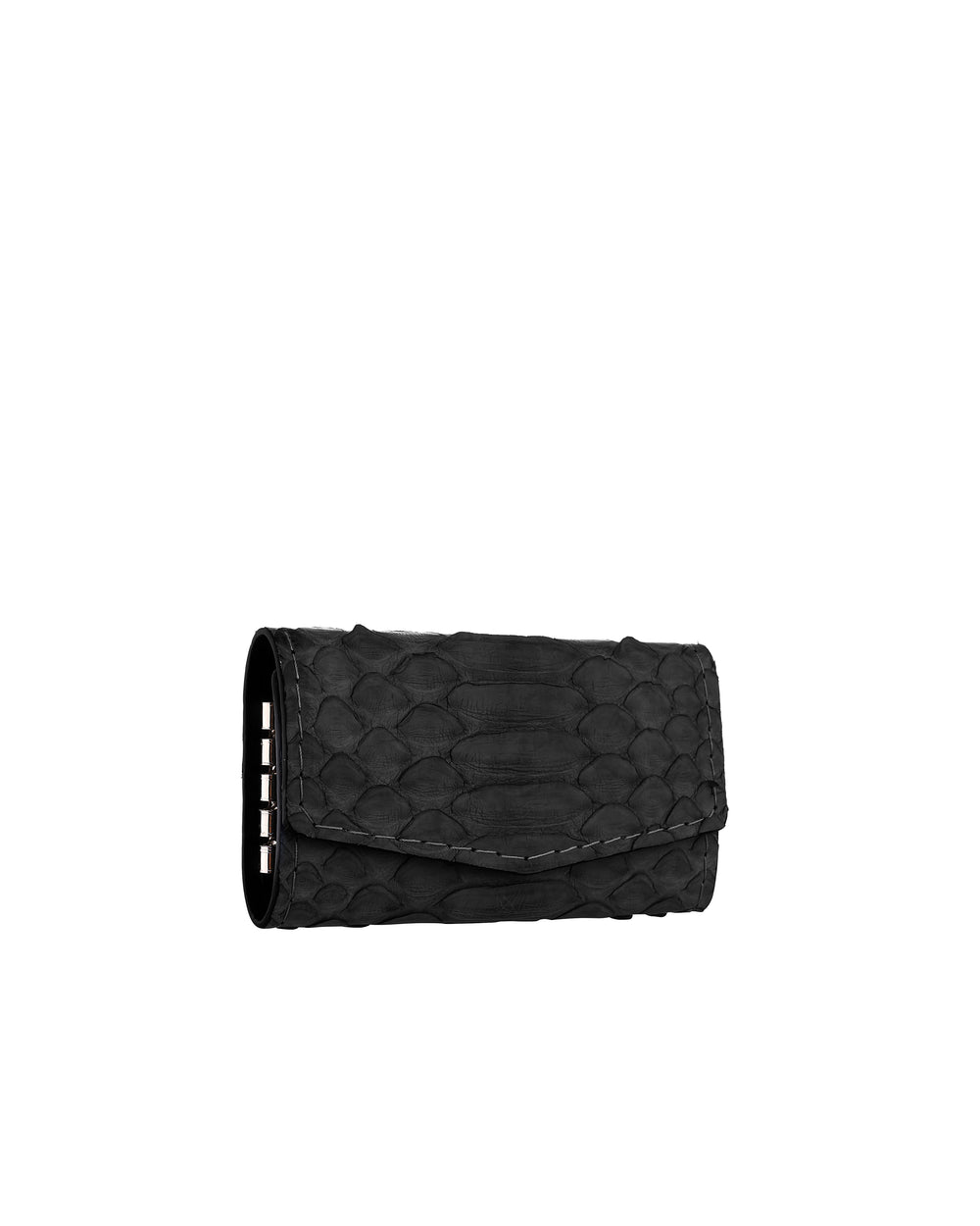 Key holder made of black python leather with wide scales