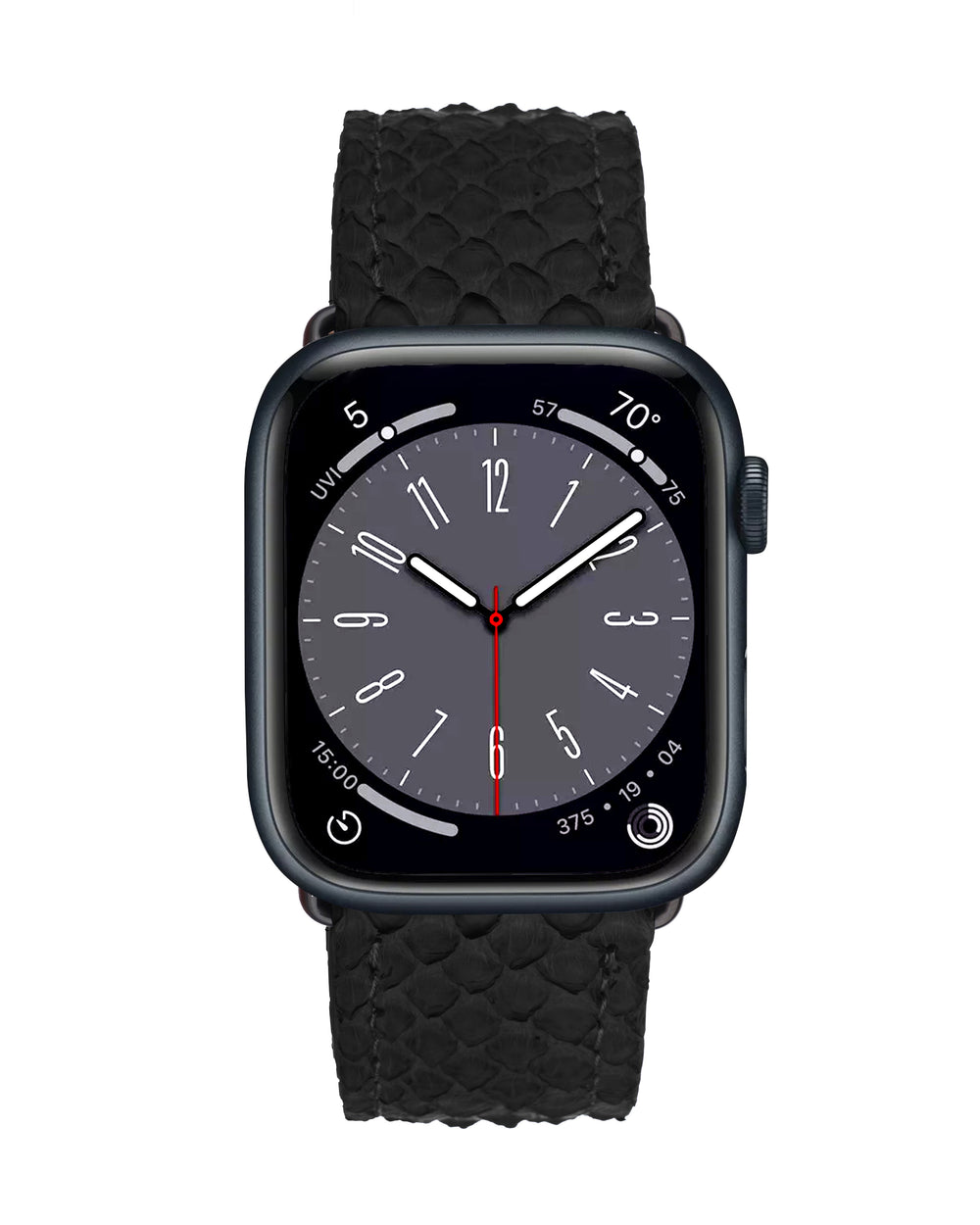 Ремінець для Apple Watch зі шкіри пітона в чорному кольорі