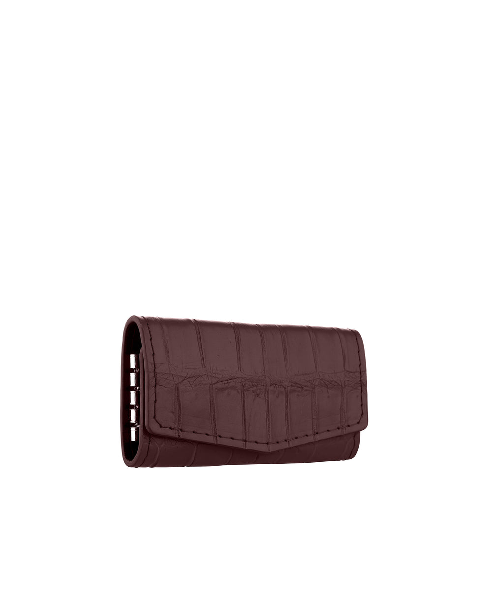 Brown crocodile leather key holder