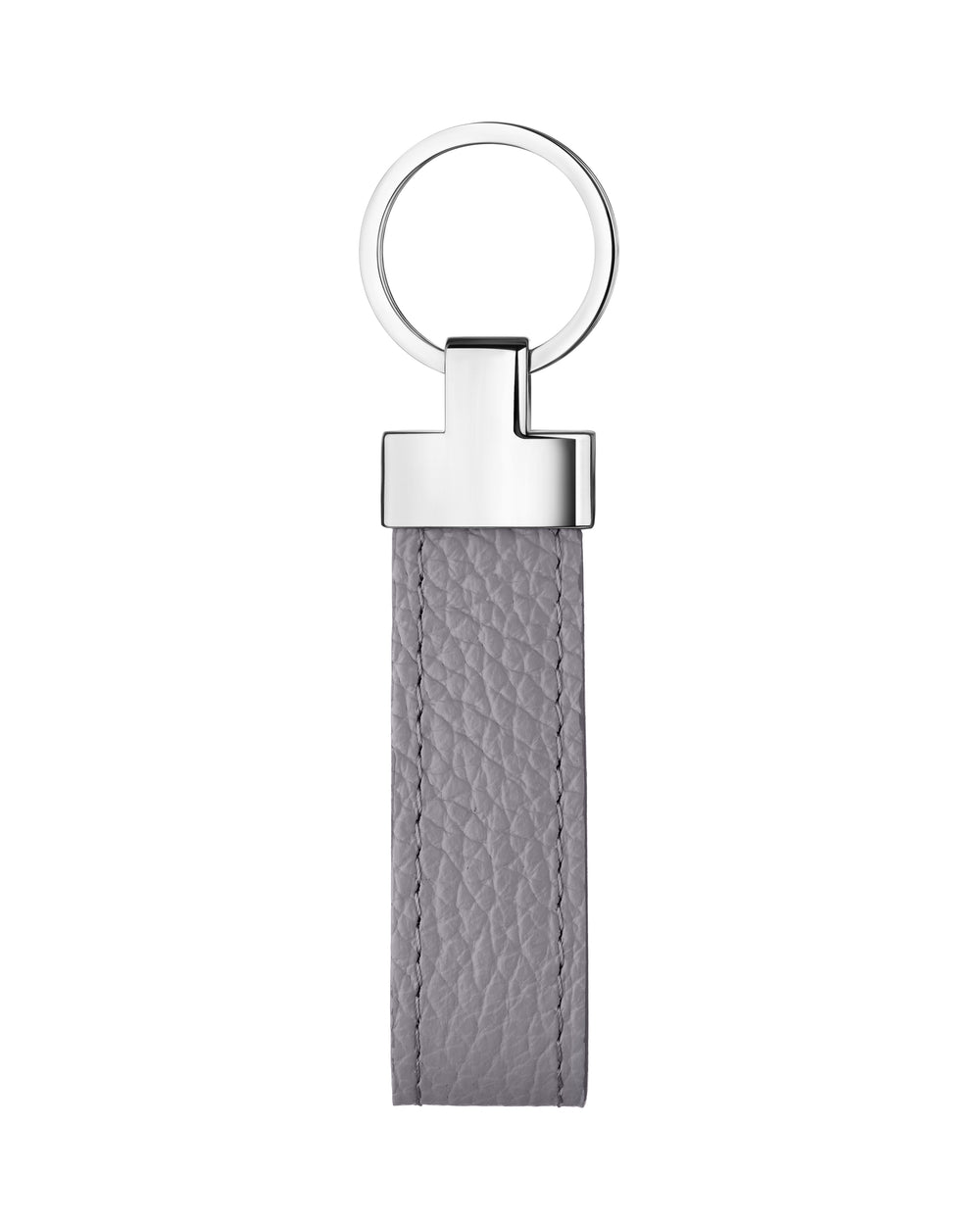 Grey leather keychain with float