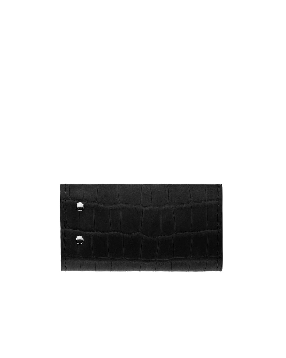 Key holder made of black crocodile-embossed leather