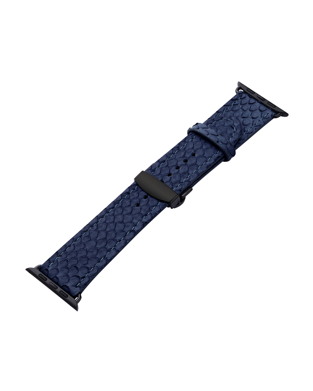 Strap for Apple Watch made of python leather in dark blue color