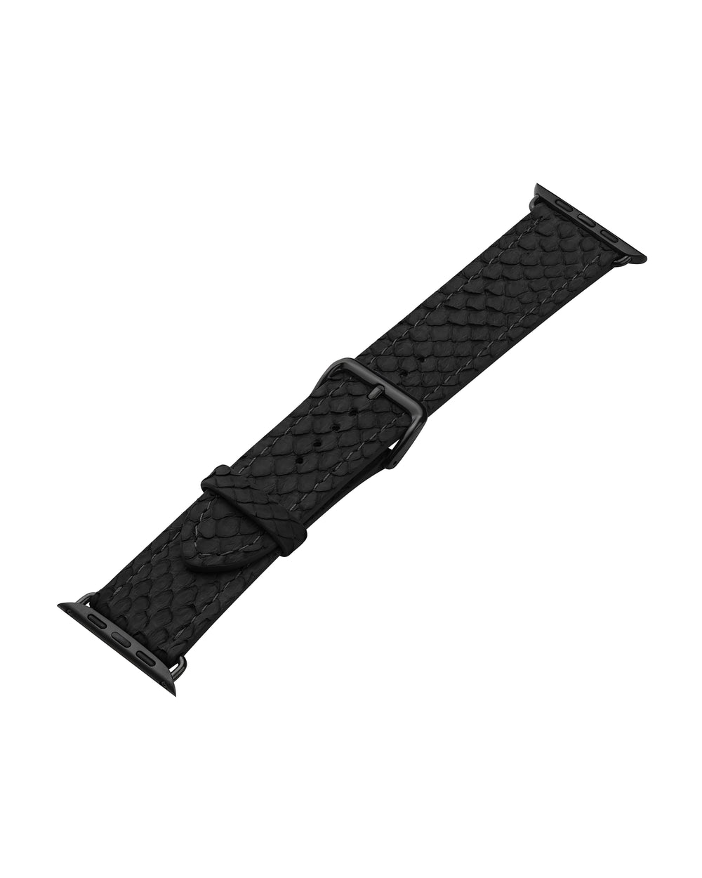 Ремінець для Apple Watch зі шкіри пітона в чорному кольорі
