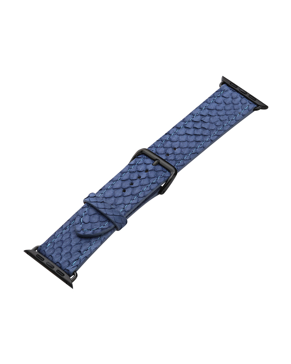 Ремінець для Apple Watch зі шкіри пітона в сіро-синьому кольорі