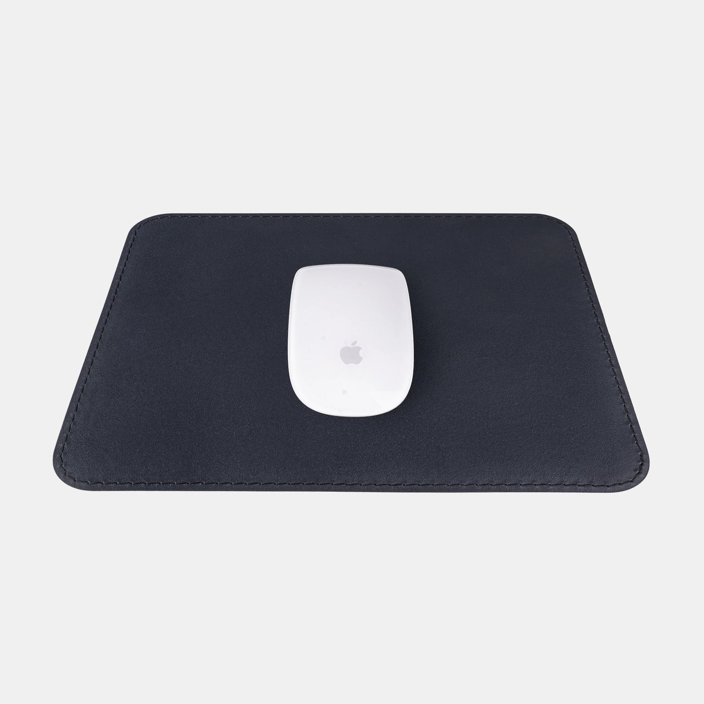 Mouse pad made of calf leather in dark blue color