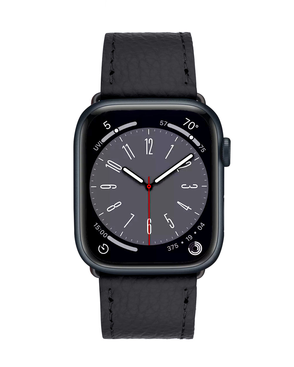 Strap for Apple Watch made of calf leather flotar in black color