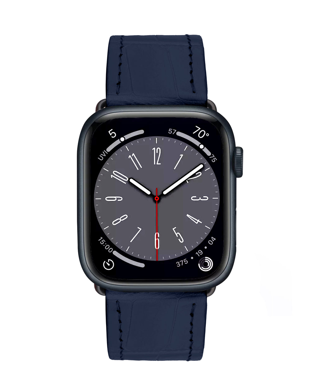 Ремешок для Apple Watch из кожи крокодила темно-синего цвета