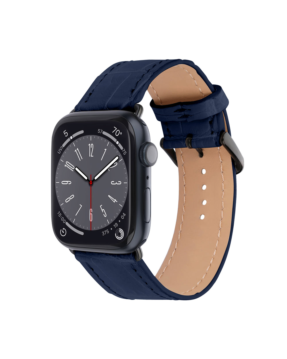 Ремешок для Apple Watch из кожи крокодила темно-синего цвета