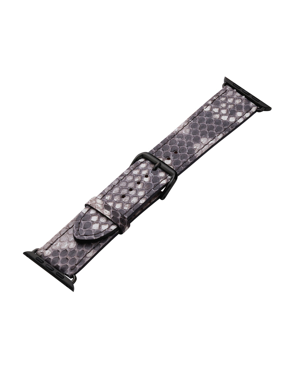 Python leather strap for Apple Watch in black and white color