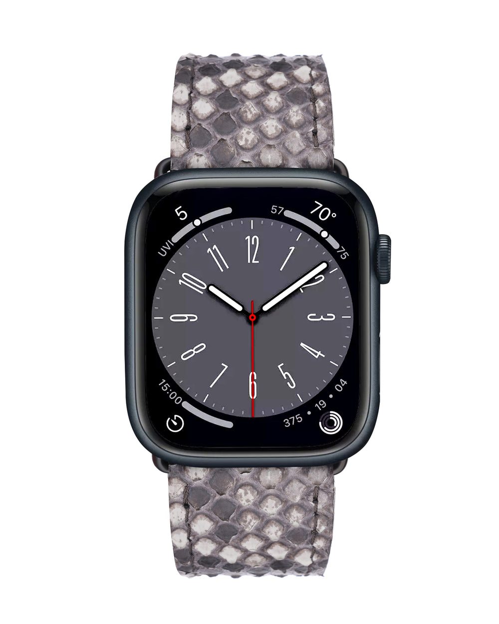 Python leather strap for Apple Watch in black and white color