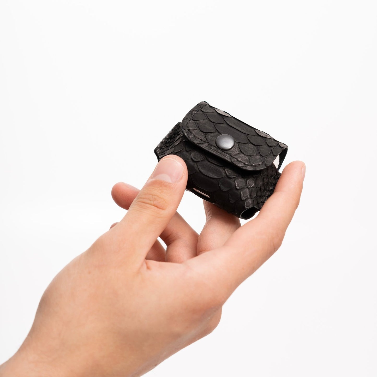 Python leather case for AirPods with wide scales