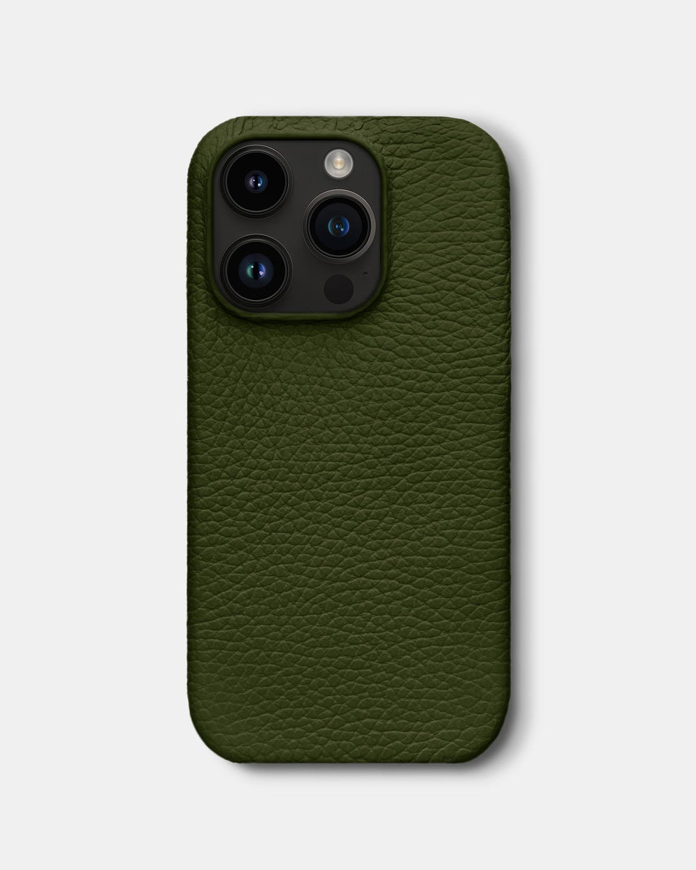 Olive leather case for iPhone 14 Pro