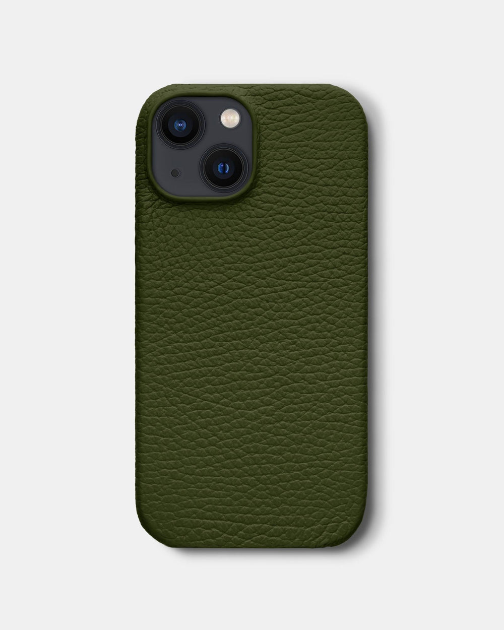 Оливковий шкіряний обтягнутий чохол для iPhone 14