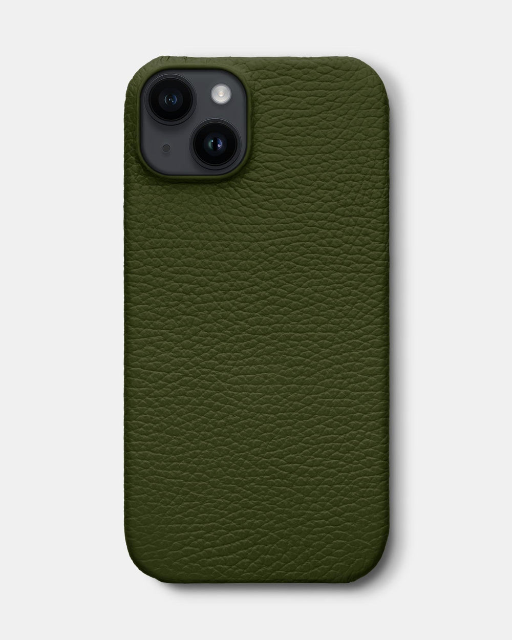 Olive leather case for iPhone 14 Plus