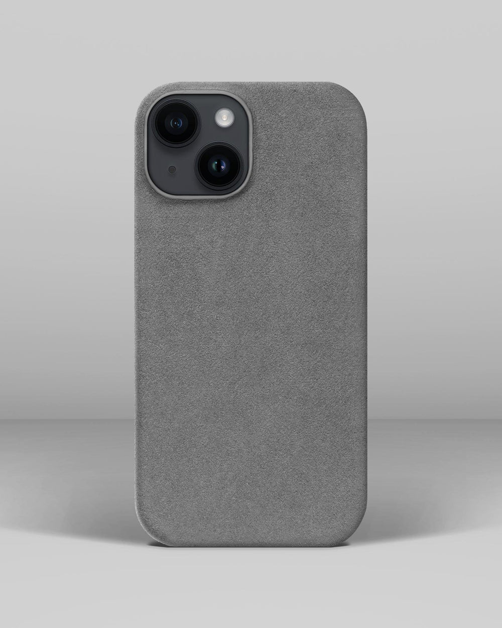 Світло-сірий обтягнутий чохол з алькантари для iPhone 14