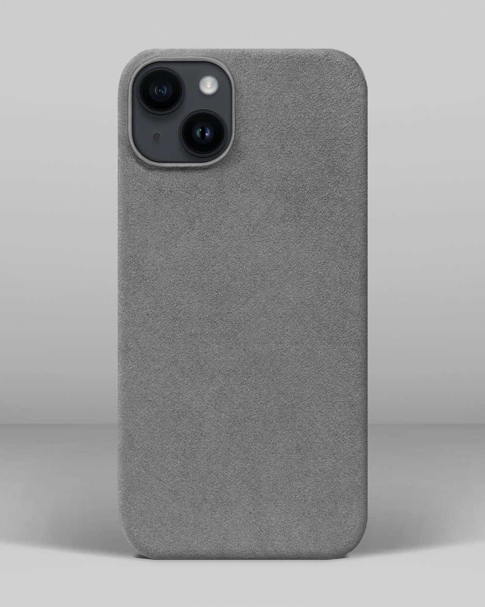 Light gray alcantara case for iPhone 14 Plus