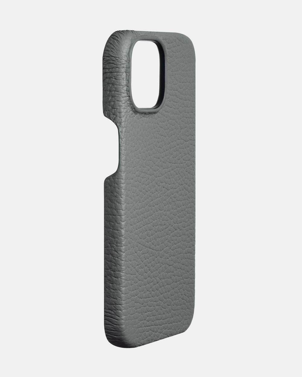 Серый кожаный чехол для iPhone 15 Plus