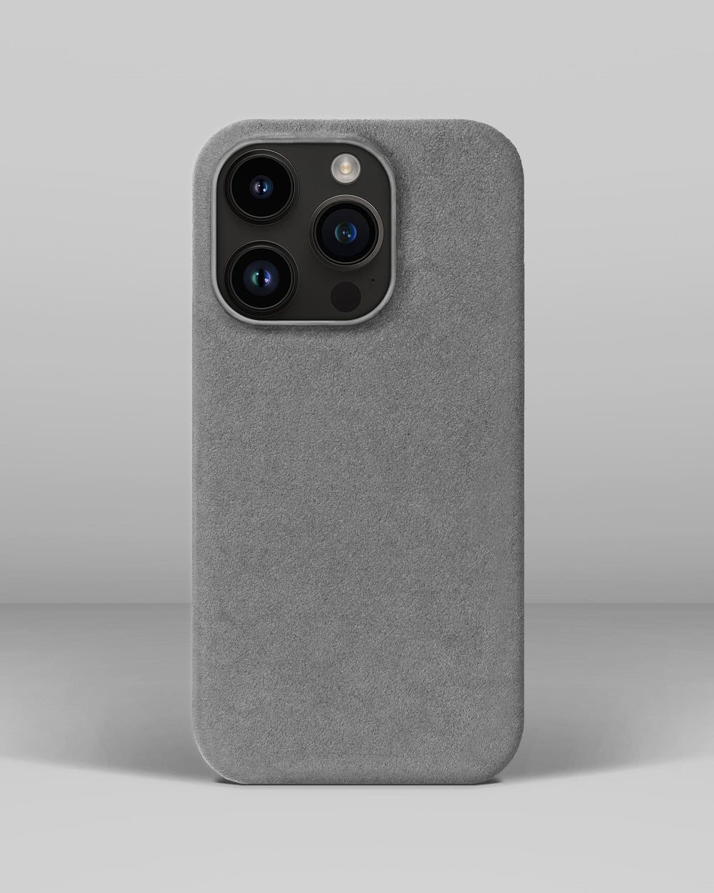 Light gray alcantara case for iPhone 14 Pro
