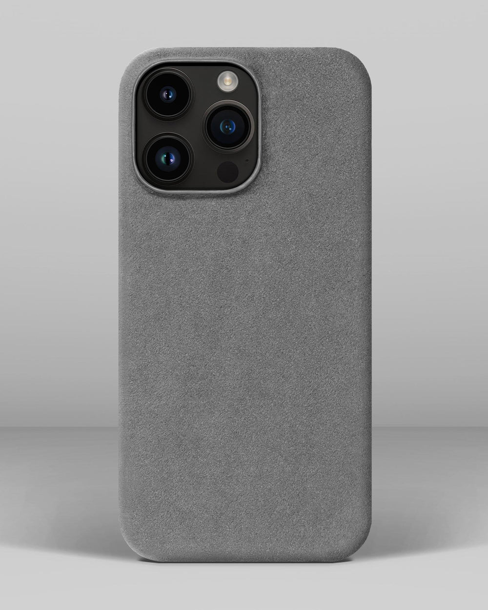 Light gray alcantara case for iPhone 14 Pro Max