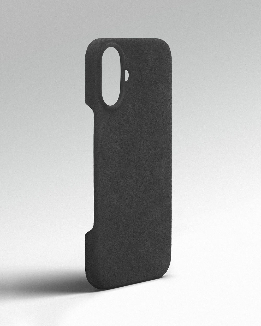 Сірий обтягнутий чохол з алькантари для iPhone 16 Plus