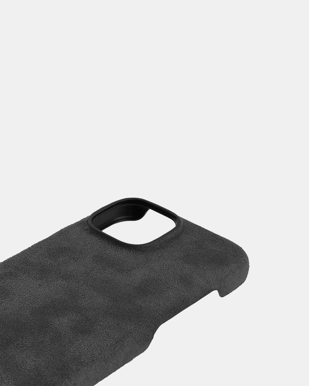 Сірий обтягнутий чохол з алькантари для iPhone 15