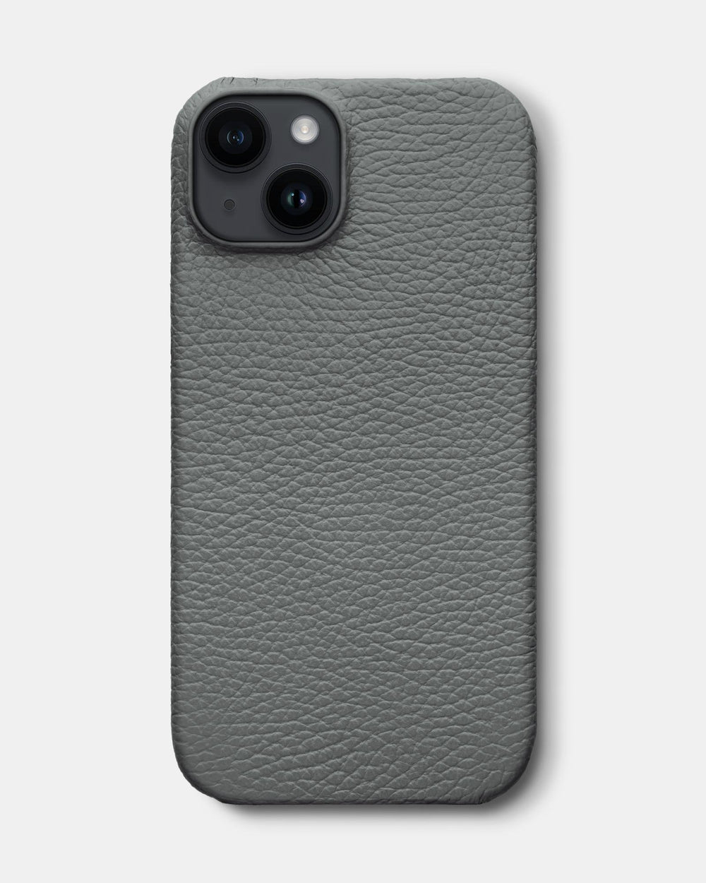 Серый кожаный чехол для iPhone 14 Plus