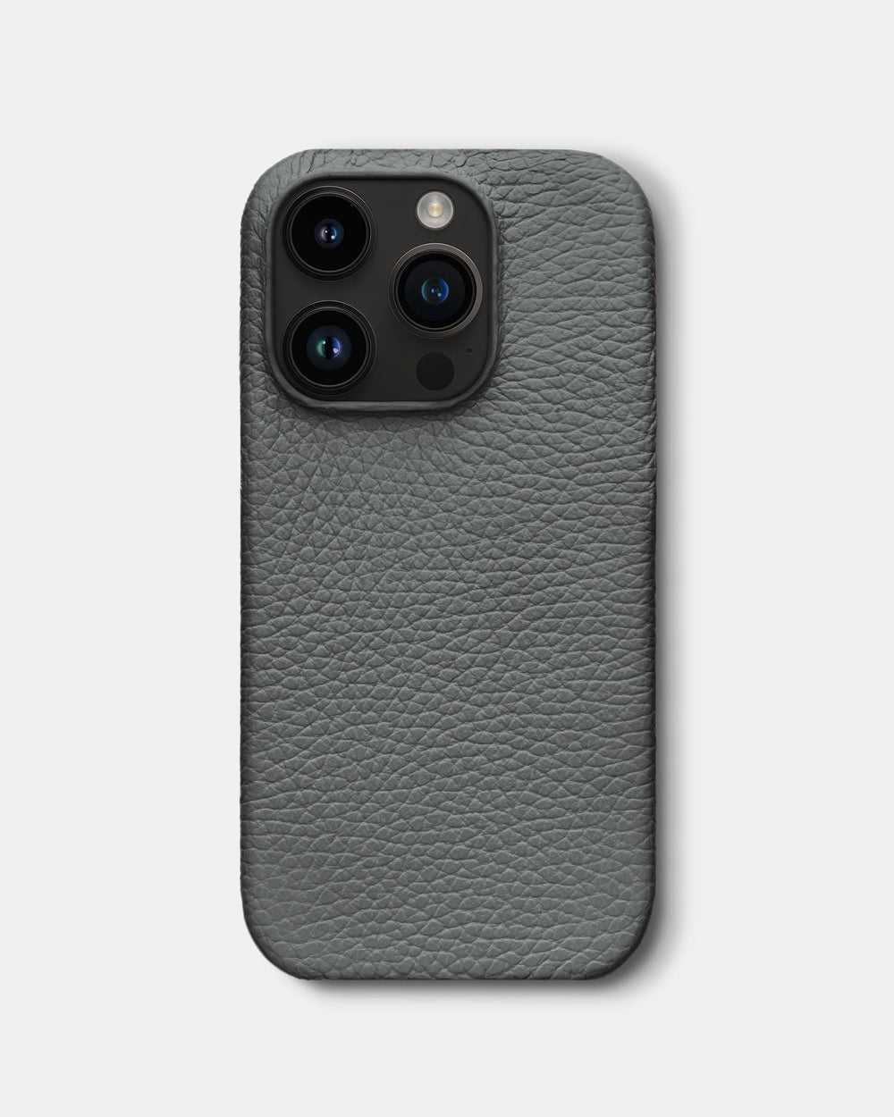 Gray leather case for iPhone 14 Pro