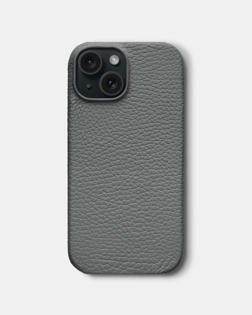 Серый кожаный чехол для iPhone 16