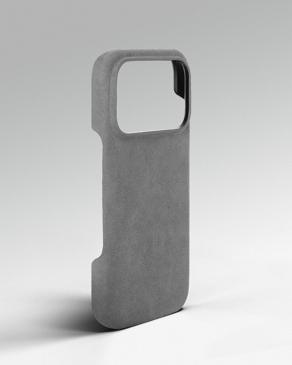 Light gray Alcantara case for iPhone 17 Pro