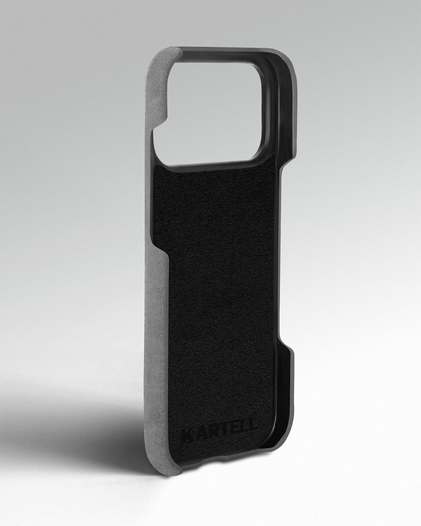 Light gray Alcantara case for iPhone 17 Pro Max