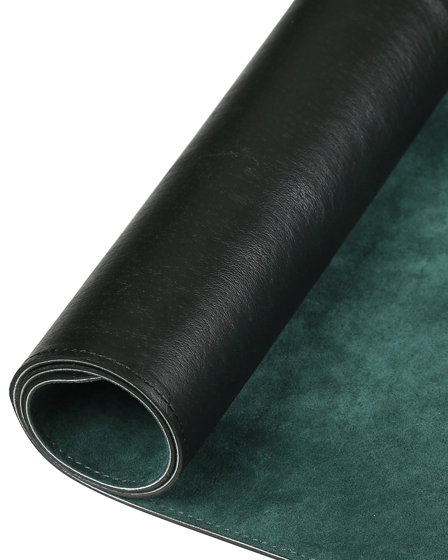 Desk mat made of green alcantara