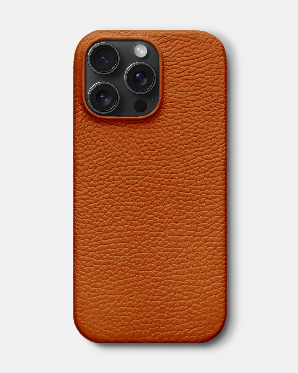 Оранжевый кожаный чехол для iPhone 15 Pro Max