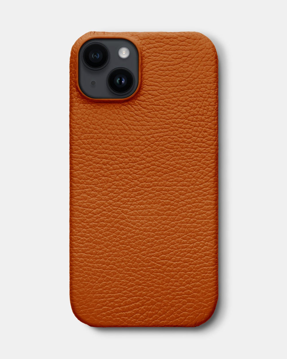 Оранжевый кожаный чехол для iPhone 14 Plus