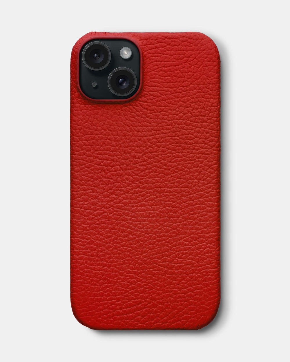 Красный кожаный чехол для iPhone 16 Plus
