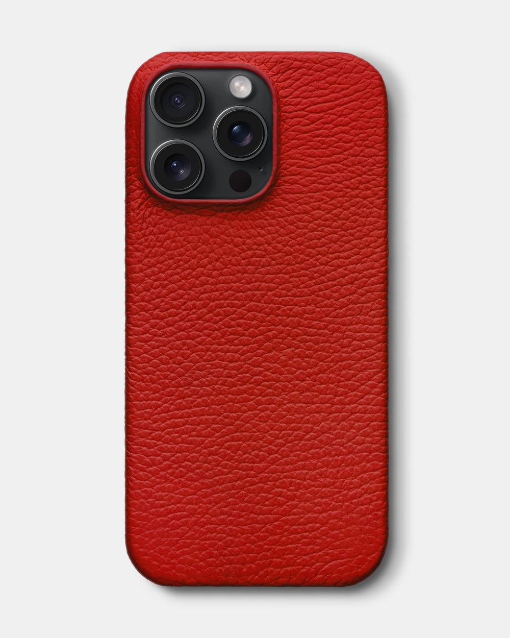 Red leather case for iPhone 16 Pro Max