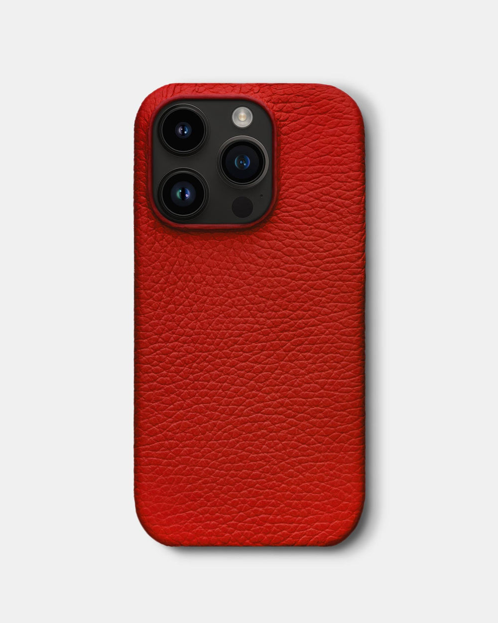 Красный кожаный чехол для iPhone 14 Pro