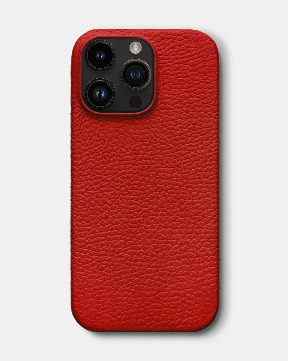 Червоний шкіряний обтягнутий чохол для iPhone 14 Pro Max