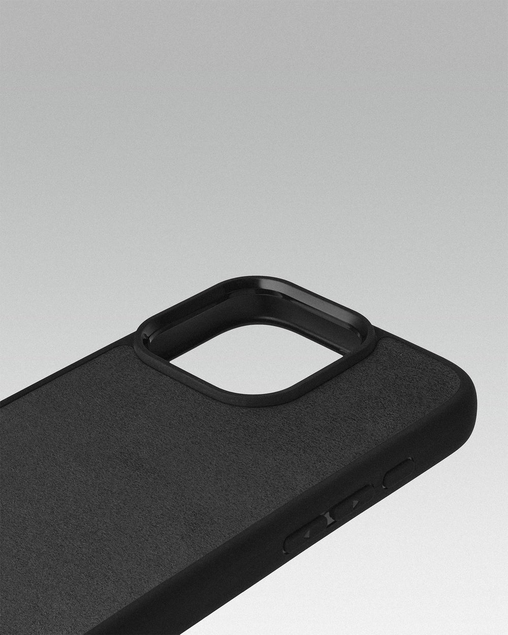 Case with gray alcantara insert for iPhone 14 Pro