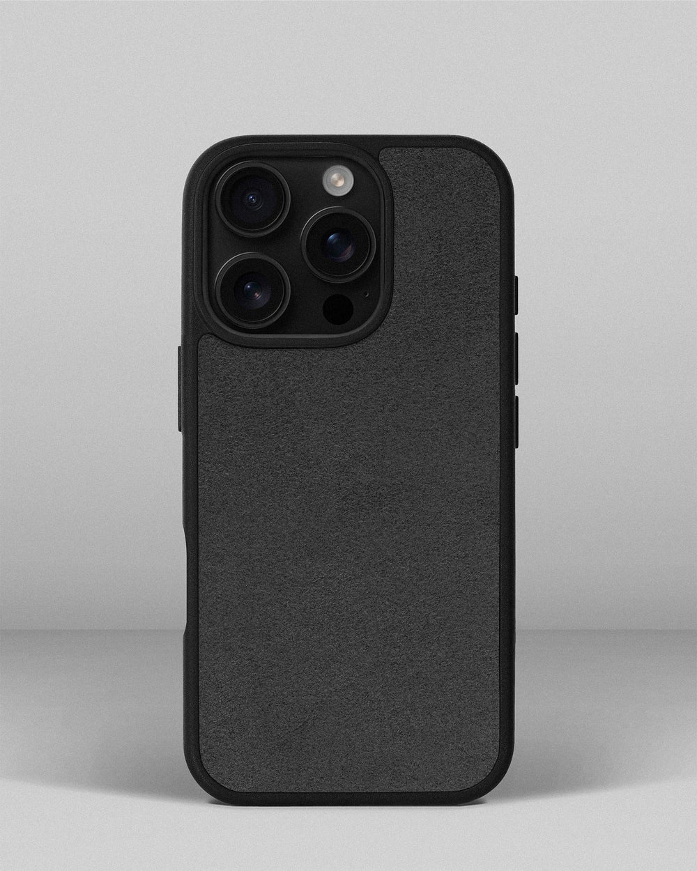 Case with gray alcantara insert for iPhone 14 Pro